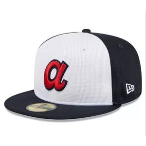 New Era NWT White Atlanta Braves 2024 Batting Practice 59FIFTY Fitted Hat 7 1/4
